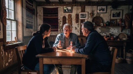 Interaction entre un voyageur et un artisan local au Québec, partage d'une tradition culturelle authentique